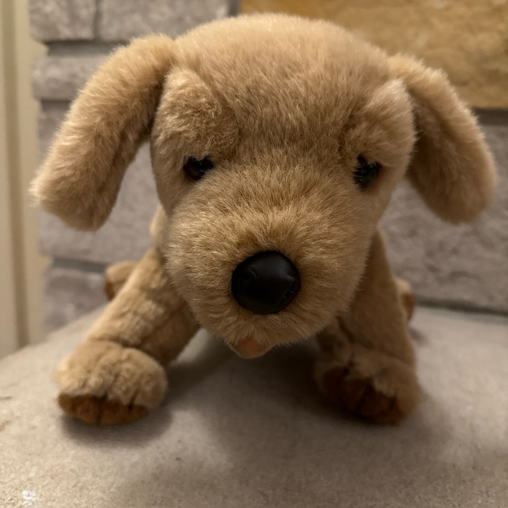 Vintage TY Buster Plush Dog - Made In Korea - 1989 Tan Puppy - Heart Tush Tag